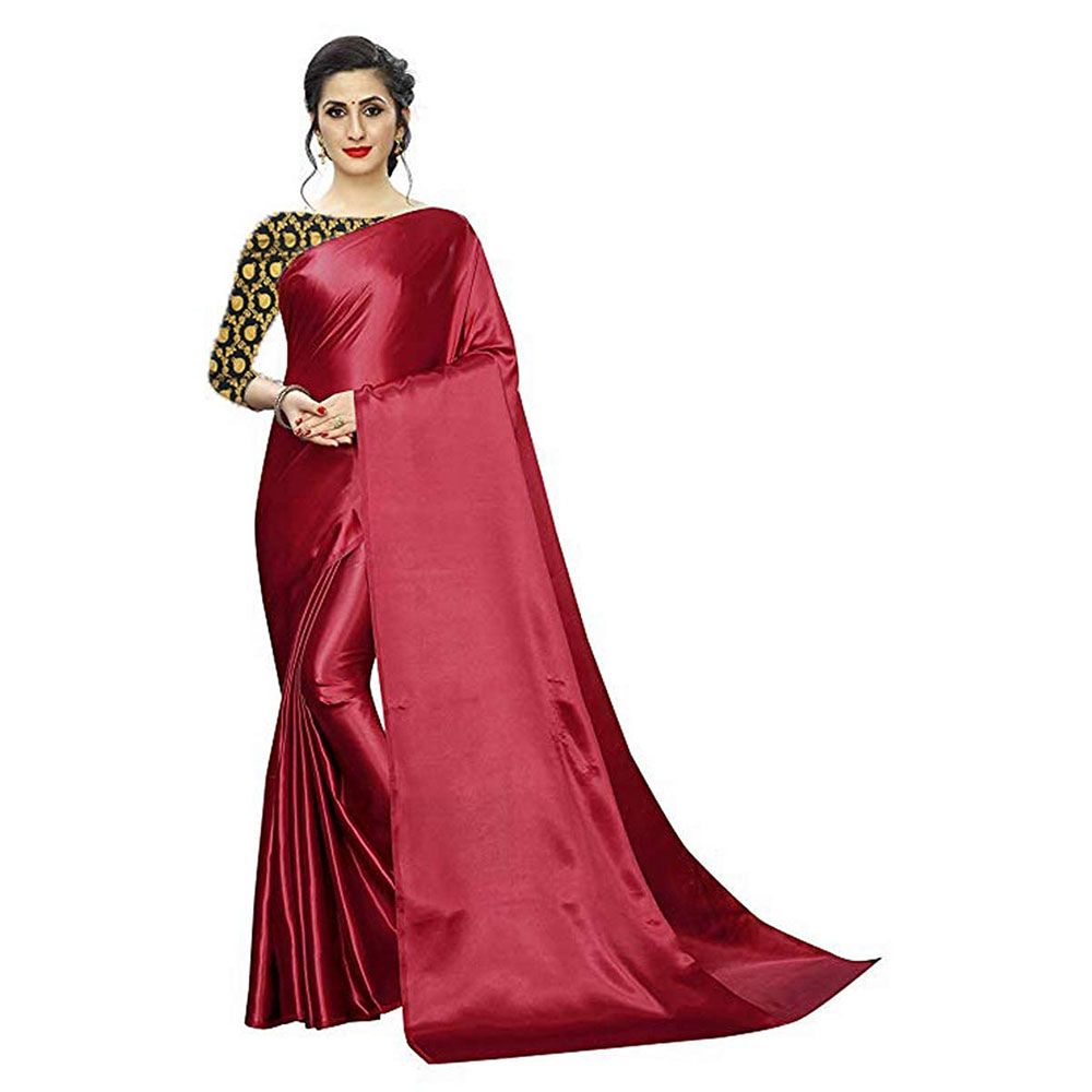 অরজিনাল জাপানি সিফ্ট সিল্ক শাড়ী - মেরুন