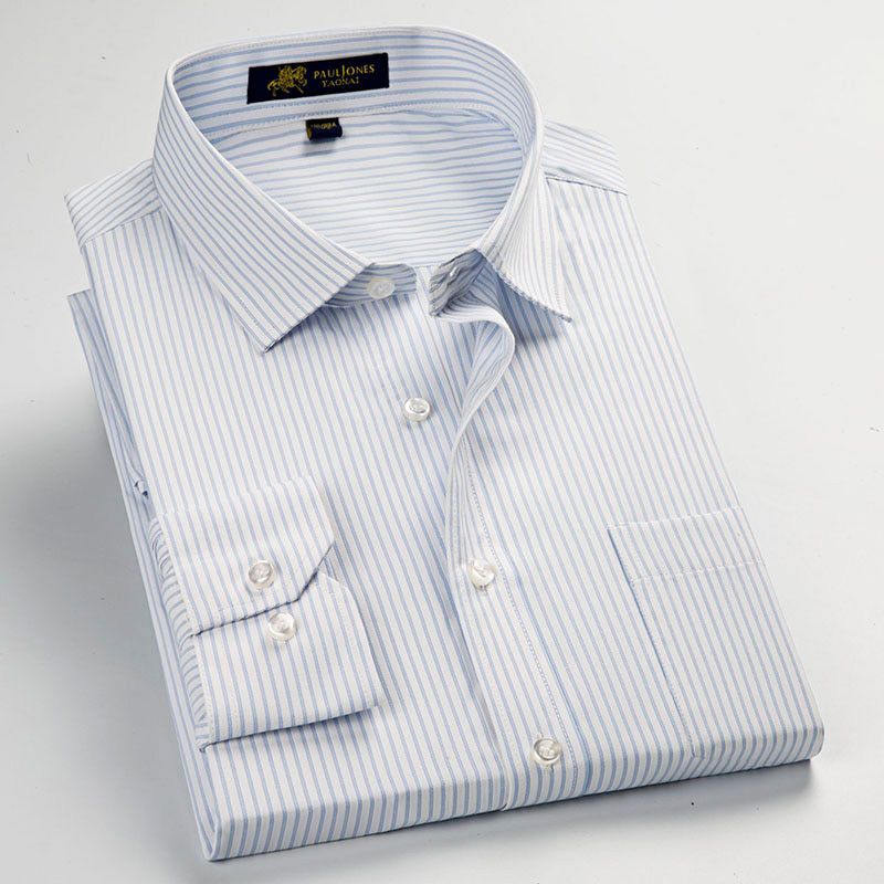 Men's Striped Shirts Formal Business Social Shirts Classic Design Long Sleeve Non-Iron Work Shirts Soft And Breathable  S-5XL