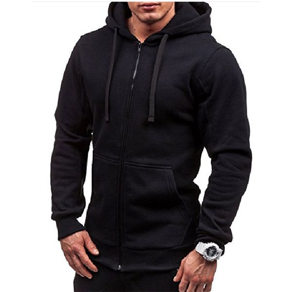 Harajuku Men Cotton Hoodies Casual Sweatshirt Half Dome Full Zip Hooded Sweatshirt Autumn Winter Hoodies Men Clothing