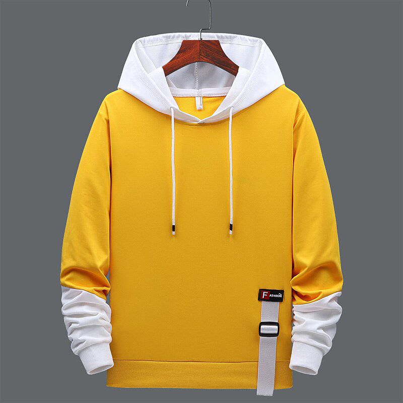 Men's Spring and Summer Hoodies Casual Men's Sports Hoodies Trendy Men's Loose V-Neck Student Jacket Pullover Hooded Teenagers