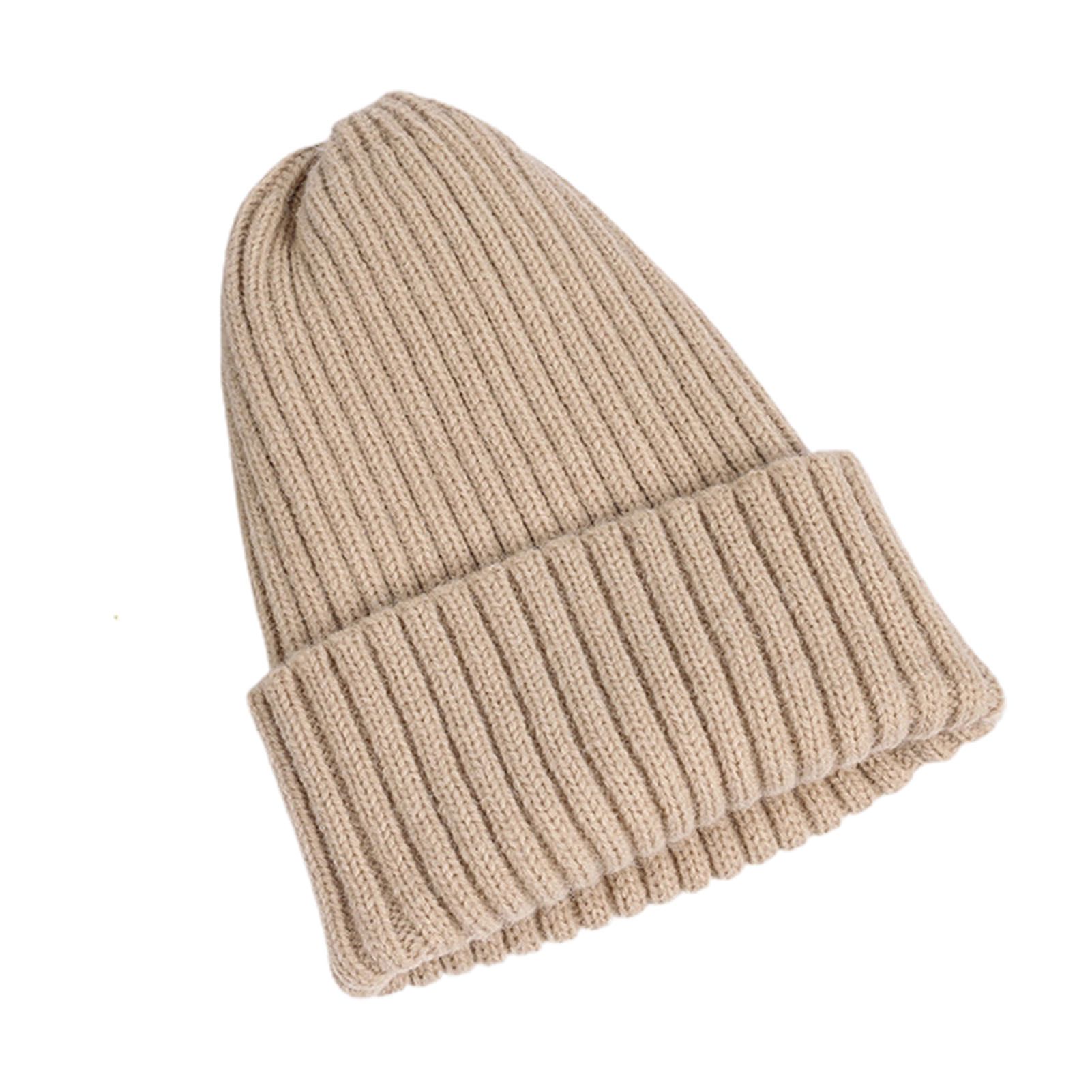 Winter Hat All-match Solid Color Ribbed Beanie