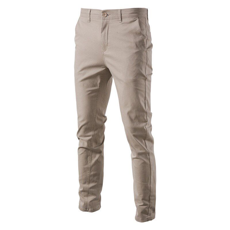Casual Cotton Men Trousers Solid Color Slim Fit Men's Pants New Spring Autumn Classic Business Pants Men