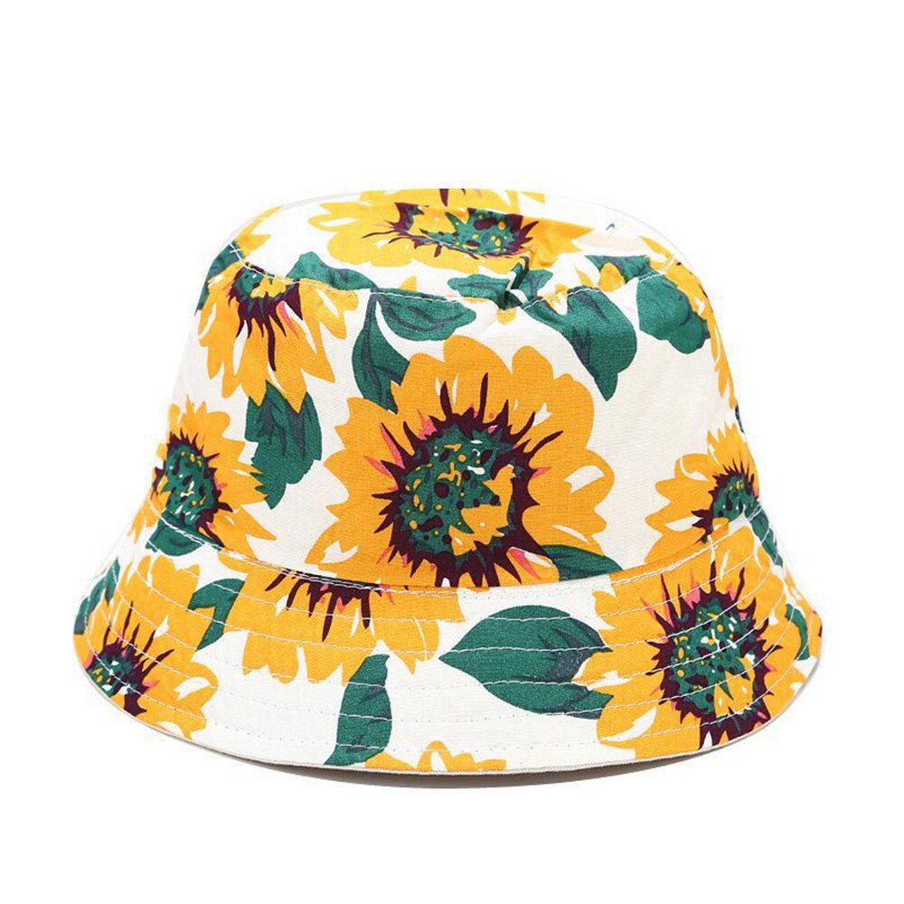 GOUTER Panama Cotton Hat Men Women Double-Side Bucket Hat Avocado HD Printing Bob Hat Hop Fishing Hat Designer