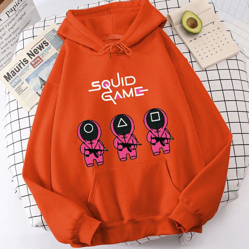 Korean Squid Game Hoodies Men Cartoon Kawaii Harajuku Unisex Winter Warm 456 Graphic Streetwear Funny Anime Sweatshirts Male
