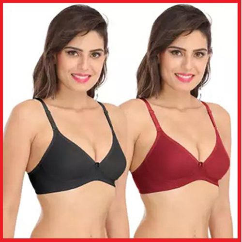 Multicolor Cotton Air Bra Bra Set For Women 2 Pice
