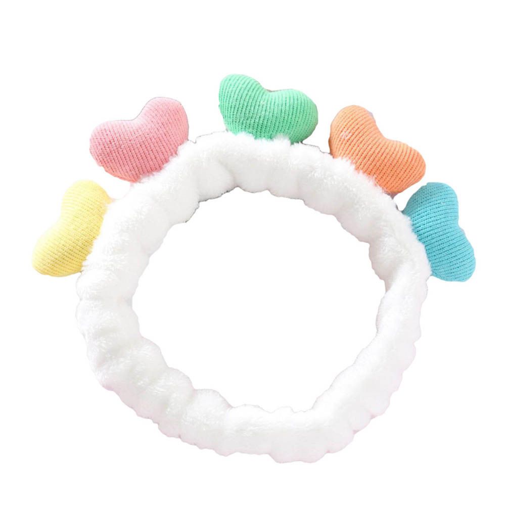 Cute Heart Soft Elastic Headband Women Makeup Shower Face Washing Hair Band