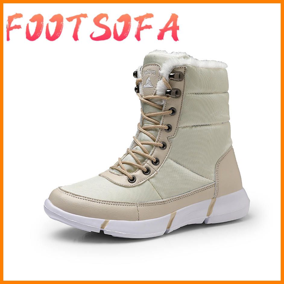 Winter boots men shoes fashion lace-up mid-calf warm shoes men snow boots round toe warm fur solid winter ankle boots plus size