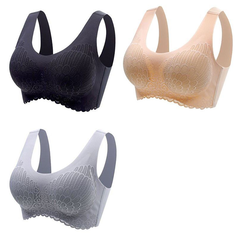 Plus Size Seamless Latex Bra With Pad Vest Top Bra