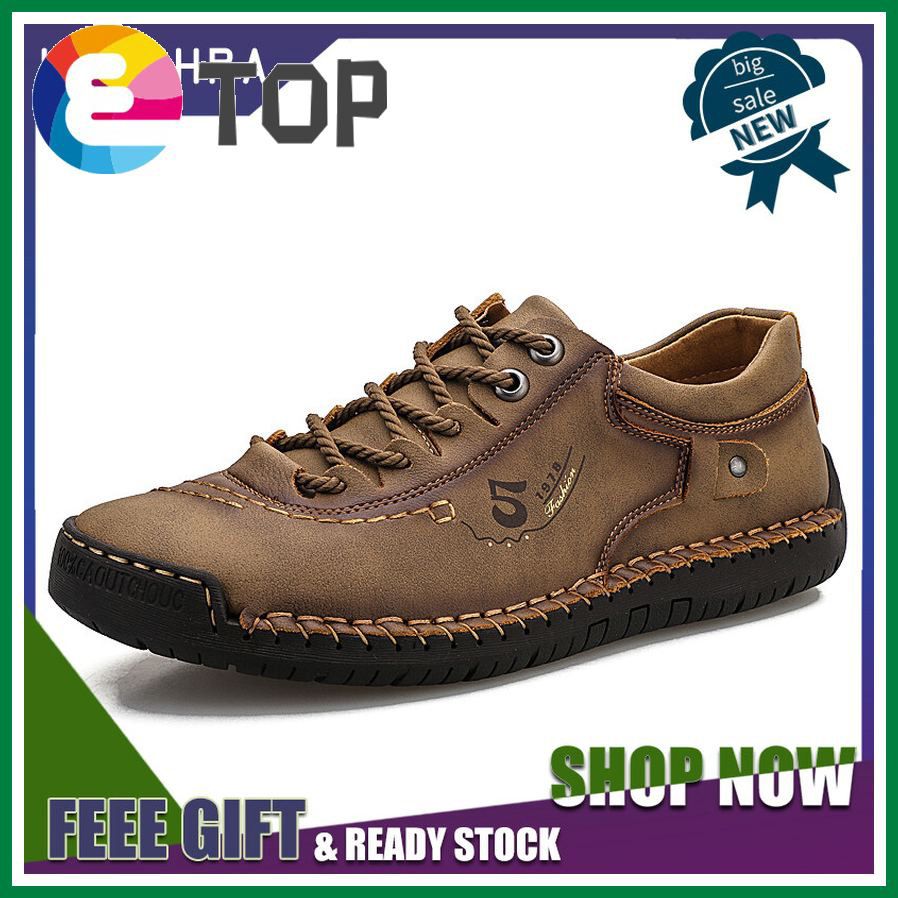 Leather Casual Shoes Men Classical Breathable Fashion Lace Up Men Shoes Big Size 38-46 Outdoor Hiking Shoes For Men Boots