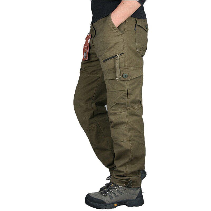 New Men Cargo Pants Multi ckets   Pants Men Outwear Streetwear  Straight Slacks Casual Long Trousers