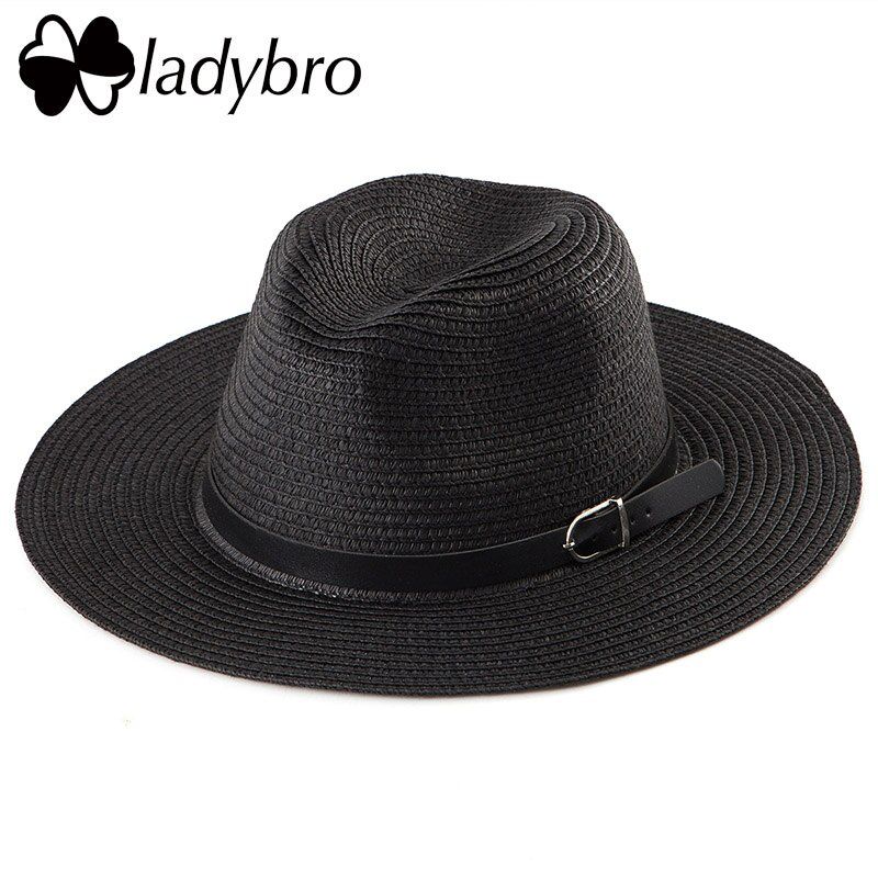 Ladybro Summer Women's Hat Brim Beach Sun Hat Panama Hat Men Fedora Hat Cap Sun Visor Cap Male Sombrero Chapeau Femme