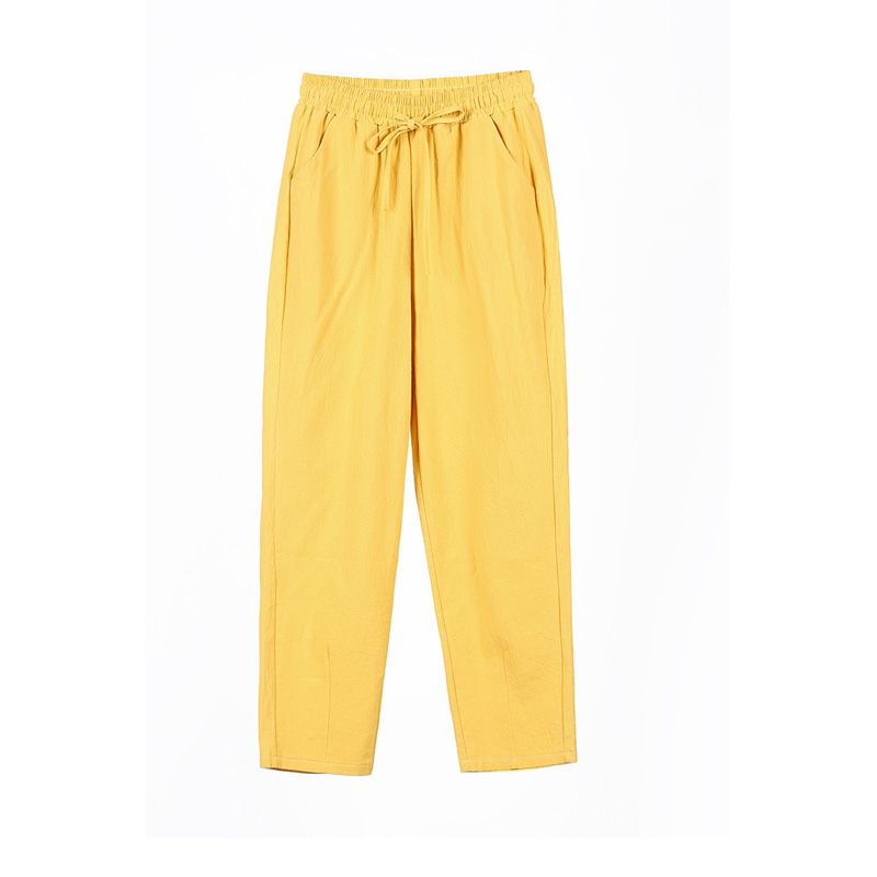 Women's Pants Autumn Cotton Trousers Casual Harem Pants Loose Ankle Length Pure Color Pants Korean Ladies Leisure Pant