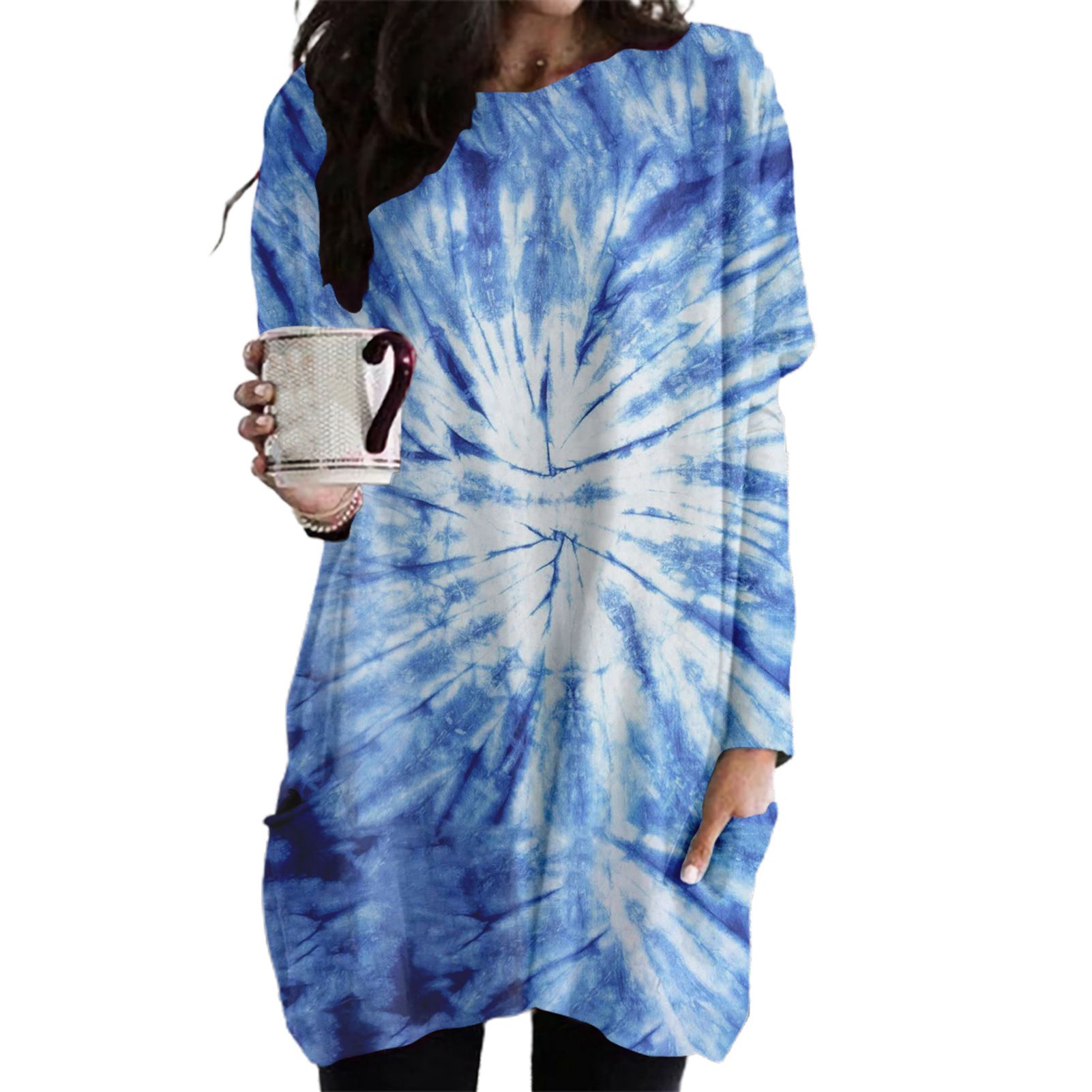 Sweatshirt Dress Crew Neck Long Sleeve Christmas Short Dress