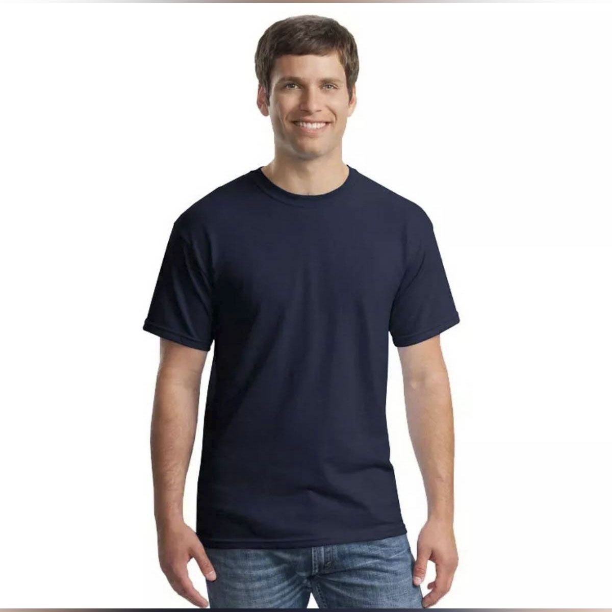 High Quality Solid Colour Half Sleeve Cotton T-Shirt for Men ( Black ) - 1 pc