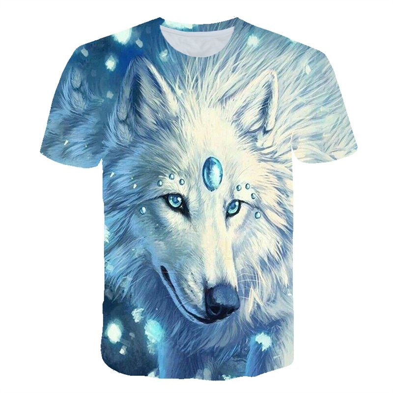 T-Shirt Men Summer 3D  / Wolf Print Cool Funny Tops T Shirt Men O Neck Short Sleeve Fashion Male S-4xl
