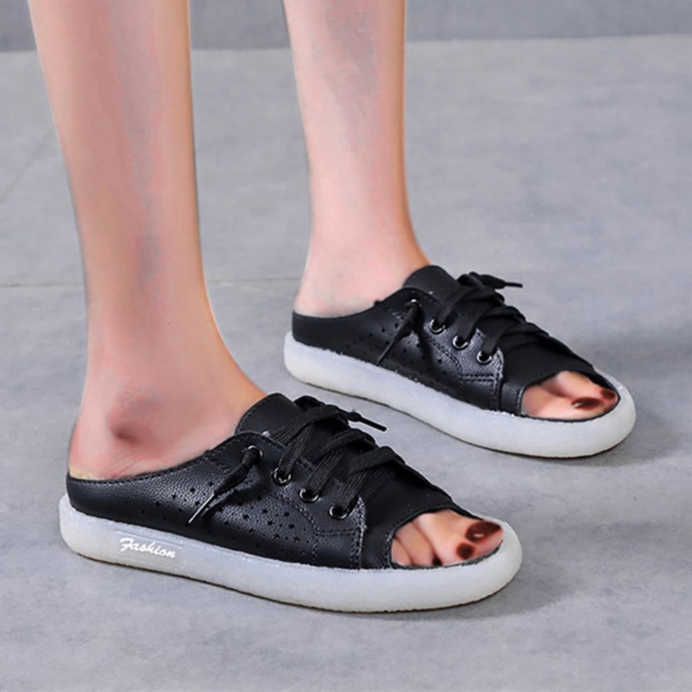 Shoes For Women New Casual Shoes ClearanceFashion SummerSandals Pure Color Round Toe Casual Flat Heels Slippers