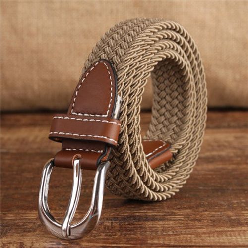 2.5cm Elastic Stretch Canvas Belts for women ladies Fashionable Wild Pin Buckle Belt Multicolor casual braided woven belt