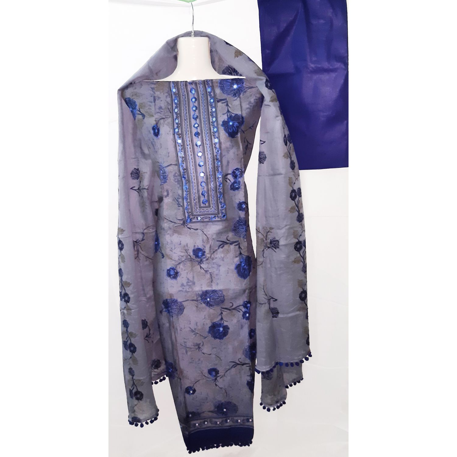 Three piece for women Three piece for women Shalwar Kameez Three Piece (3 piece) Soft Cotton Unstitched ary & doller work Salwar kameez