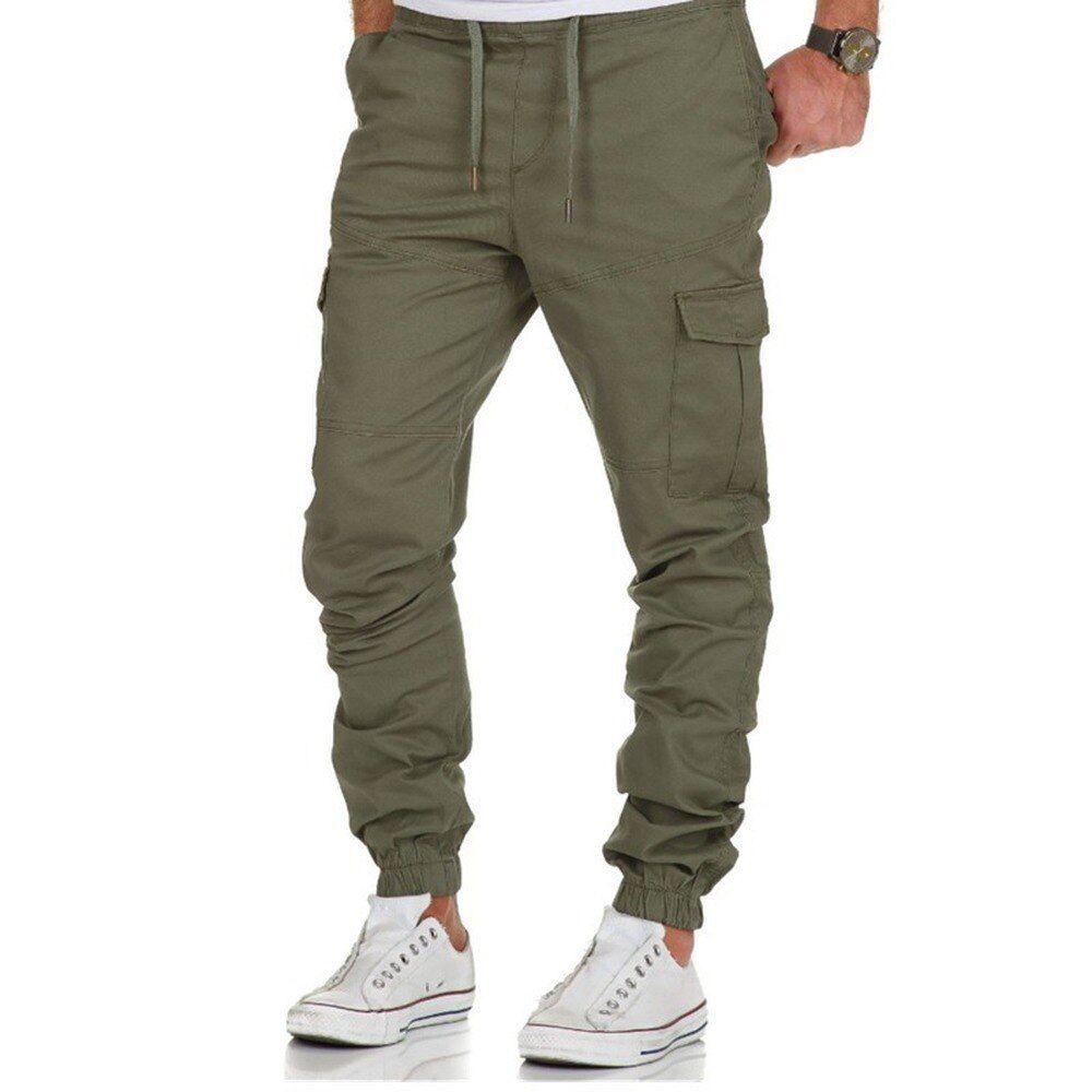 Men Casual Pants Fashion Spring Autumn Cargo Pants Skinny Sweatpants Men Trousers Joggers Work Street Wear Skinny Drawstring