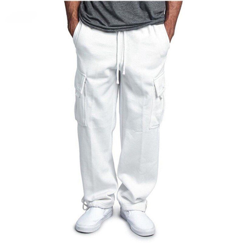 Men Multi-pocket Washed Overalls Men Loose Cotton Pants Male Cargo Pants for Men Trousers