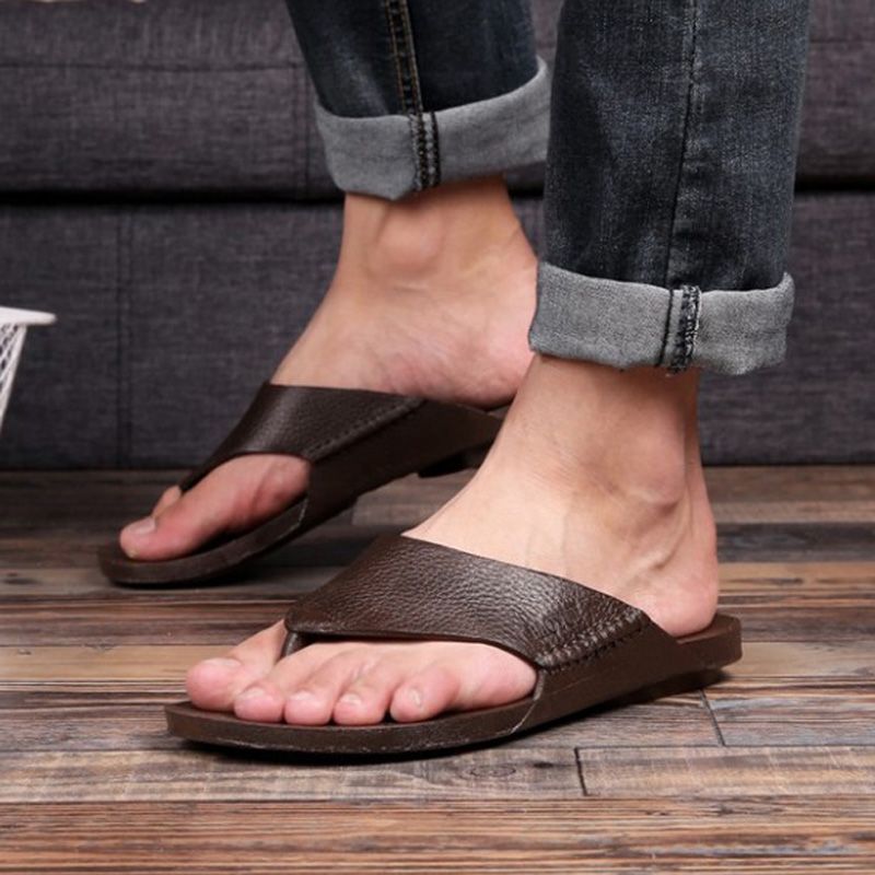 2 PCS Summer Outdoor Beach Sandals Men Wear-Resistant PVC Slippers