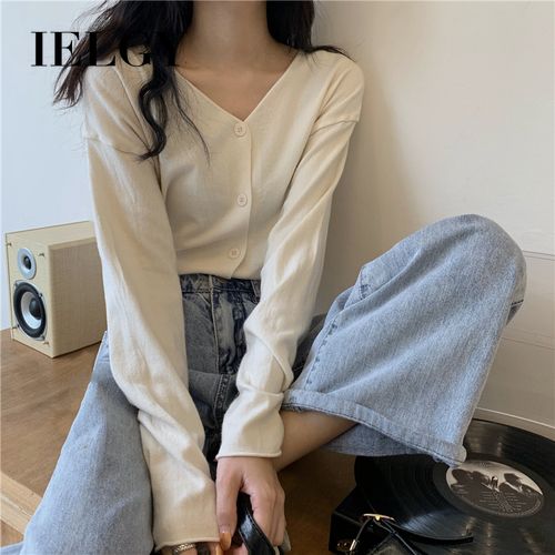 IELGY long sleeve knitted sweater thin cardigan jacket women
