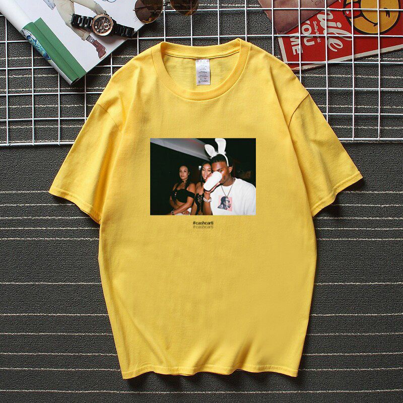 Cashcarti Playboi Carti Vintage Aesthetic Men T Shirt Summer Short Sleeve O-neck Cotton Tops Tee Shirt Rap Music Streetwear