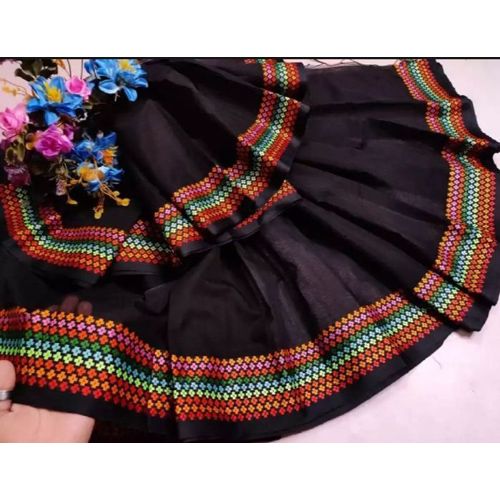 Plus par Saree for fashionable Women-Black color