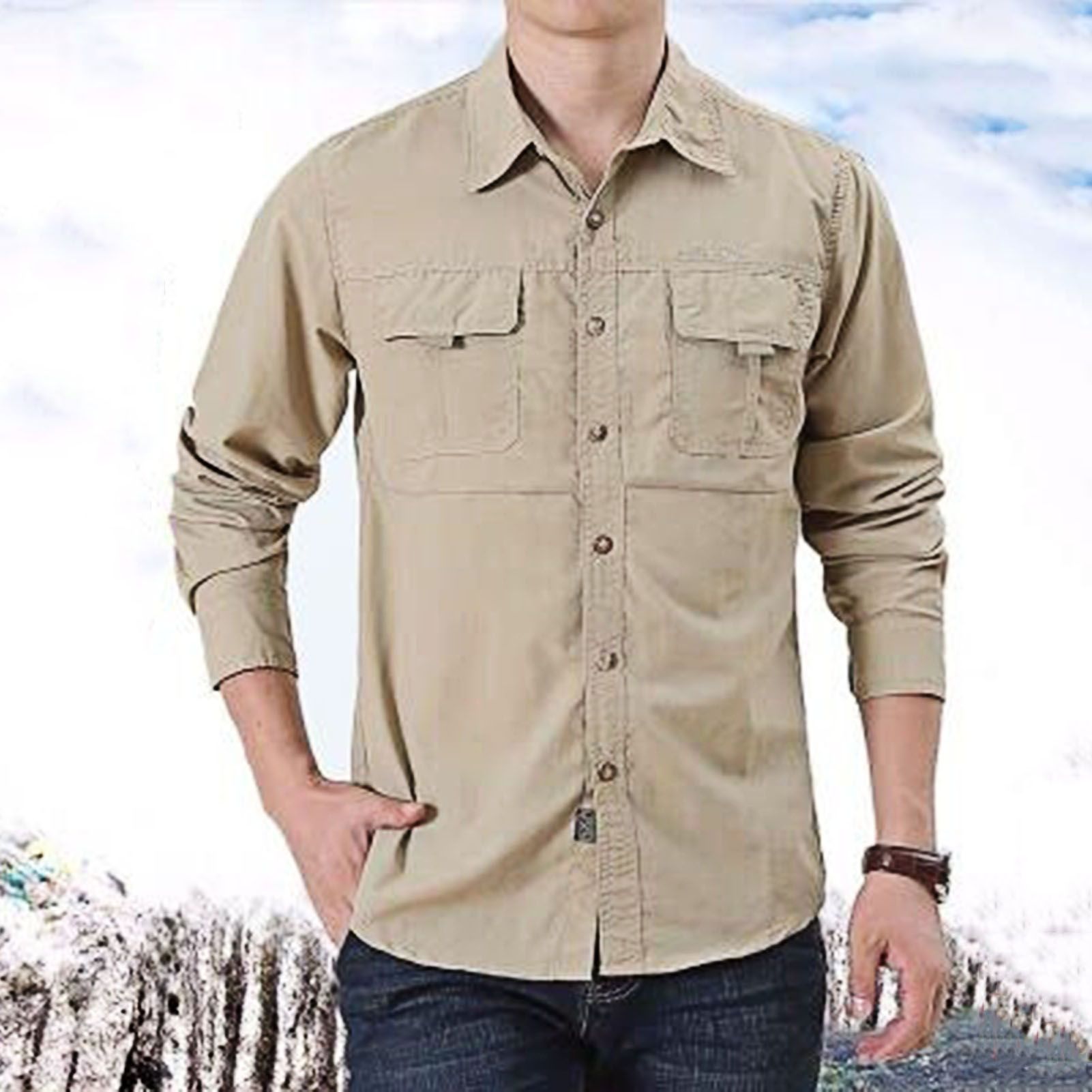 Sunnyheart Shirt Sweat Absorption Plus Size Men Top