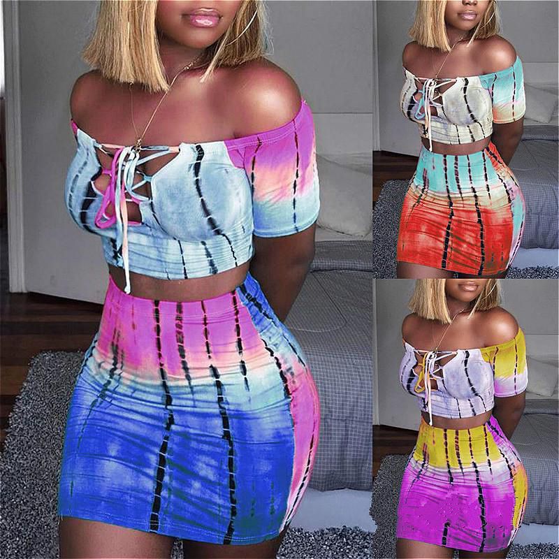 Women 2 Piece Bodycon Skirt Set