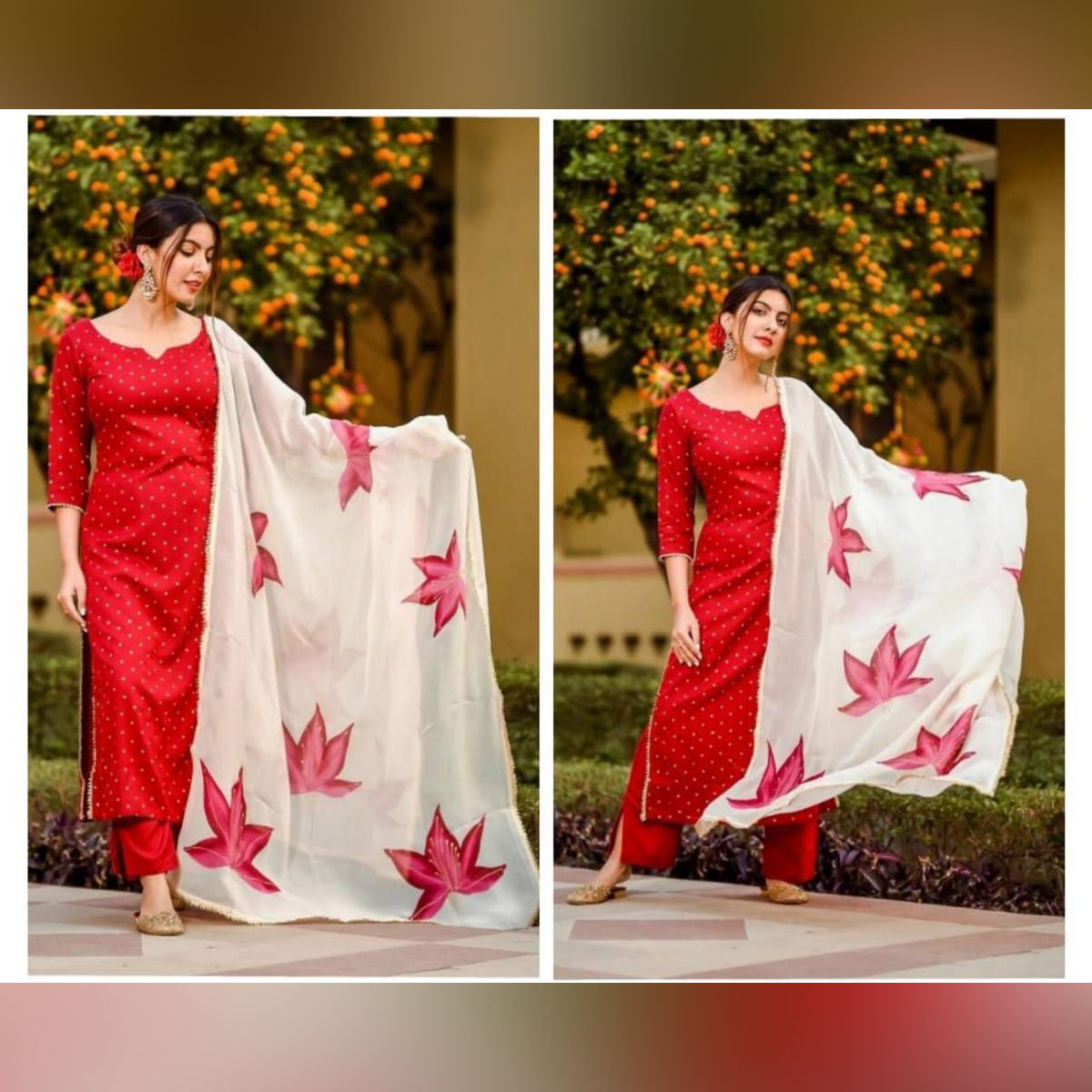 Stylish Block Printed With Suti Orna Unstitched Dress For Women