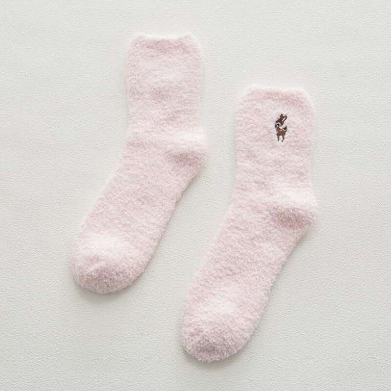 Very Soft Comfortable Socks Women Funny Embroidery Animal Thicked Sokken Plush Warm Lovely Winter Harajuku Meias
