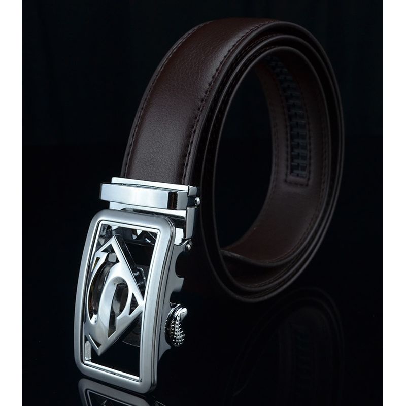 KWD 2019 New Superman Automatic Buckle Leather Waist Belt Designer Belts Men High Quality Luxury Brand Belt for Jeans Cinturon