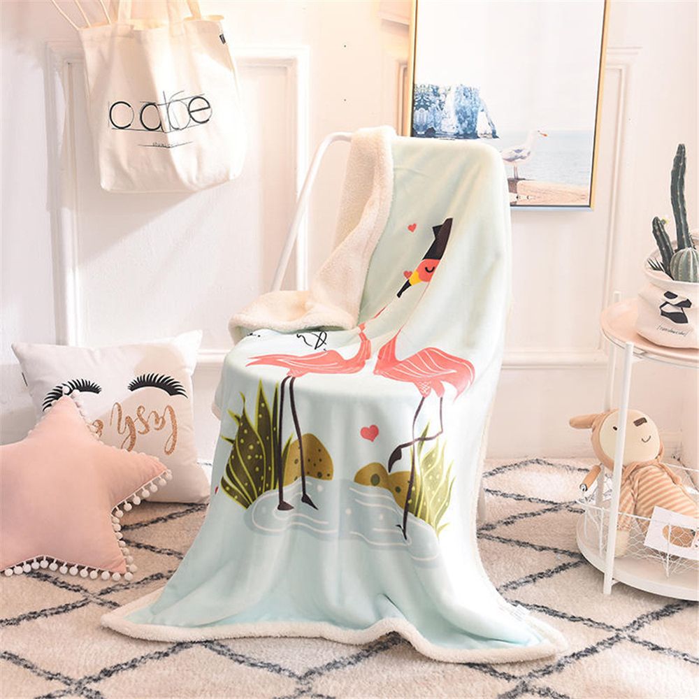 Children Blanket Thickened Warm Berber Fleece Flannel Small Quilt Cartoon Baby Blanket Dimensions:100*140 for children