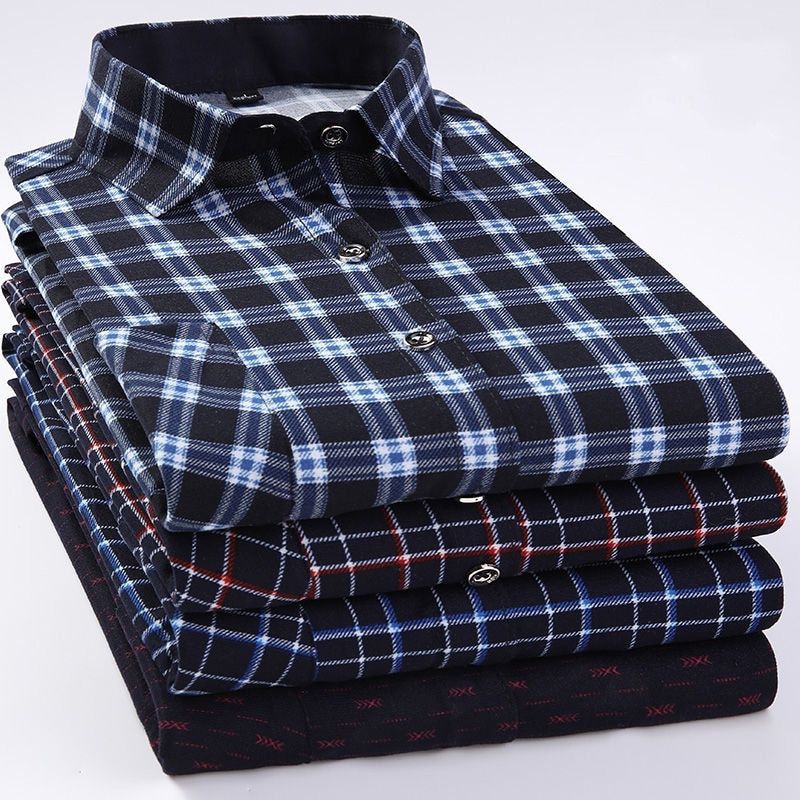 2021 Spring Summer Plaid Shirt Men Cotton New Male Casual Long Sleeve Shirt High Quality Man Clothes button up shirt Large size