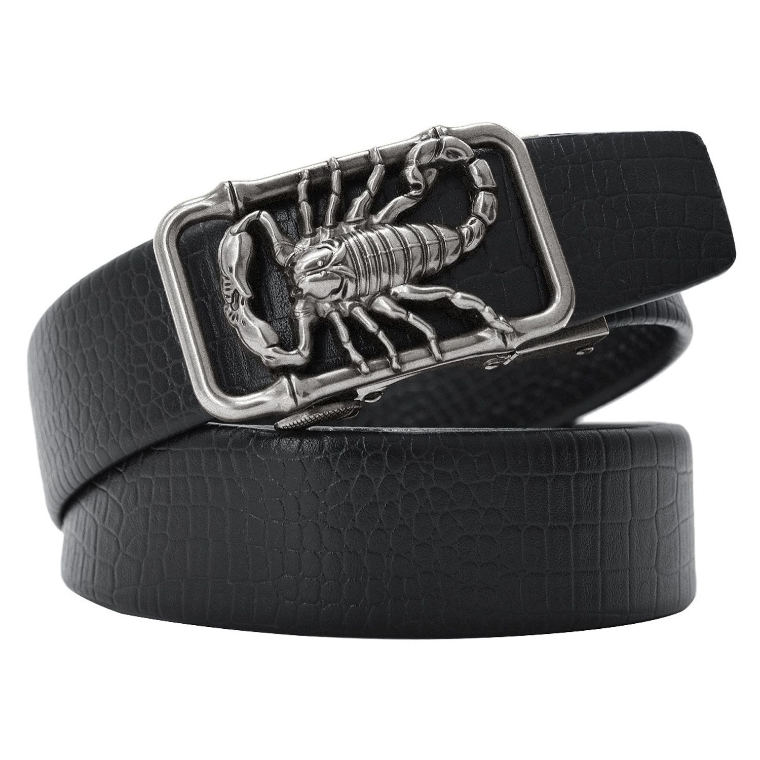 Metal Scorpion Shape 3D Buckle Belts Men Leather Luxury Brand Automatic Buckle Punk Belt Male Quality Designer Belt Animal 2020
