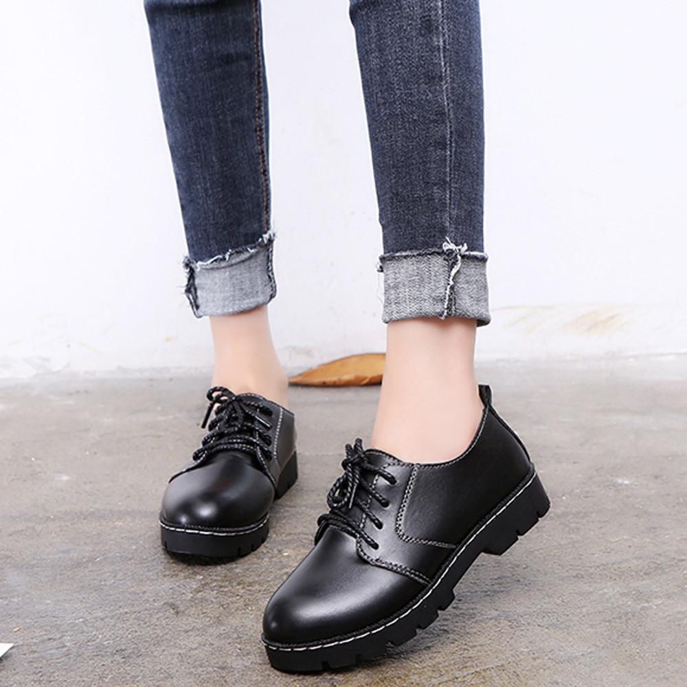 Womens Ladies Girls Korean Sandals for Women Fashion Women's Round Toe Ankle Flat Leather Casual Lace Up Shoes Short Boots Women Casual Flat Shoes Fashion Shoes Work