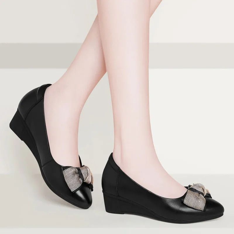 Pofulove Womans Shoes Wedge Platform Heels Office Ladies Shoes for Women Spring Autumn Female Zapatos Oxfords