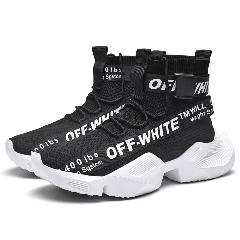 MD Big Bottom Flying Woven Breathable Men's Shoes Korean Version of The Solid Color Trend Casual Shoes Large Size Wild Sports Shoes（Ready Stock）