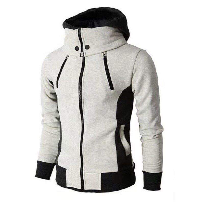 Zipper Men Jackets Autumn Winter Casual Fleece Coats Bomber Jacket Scarf Collar Fashion Hooded Male Outwear Slim Fit Hoody