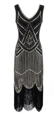 2020 Newest Women's 1920s Vintage Sequin Full Fringed Deco Inspired Flapper Dress Roaring 20s Great Gatsby Dress Vestidos