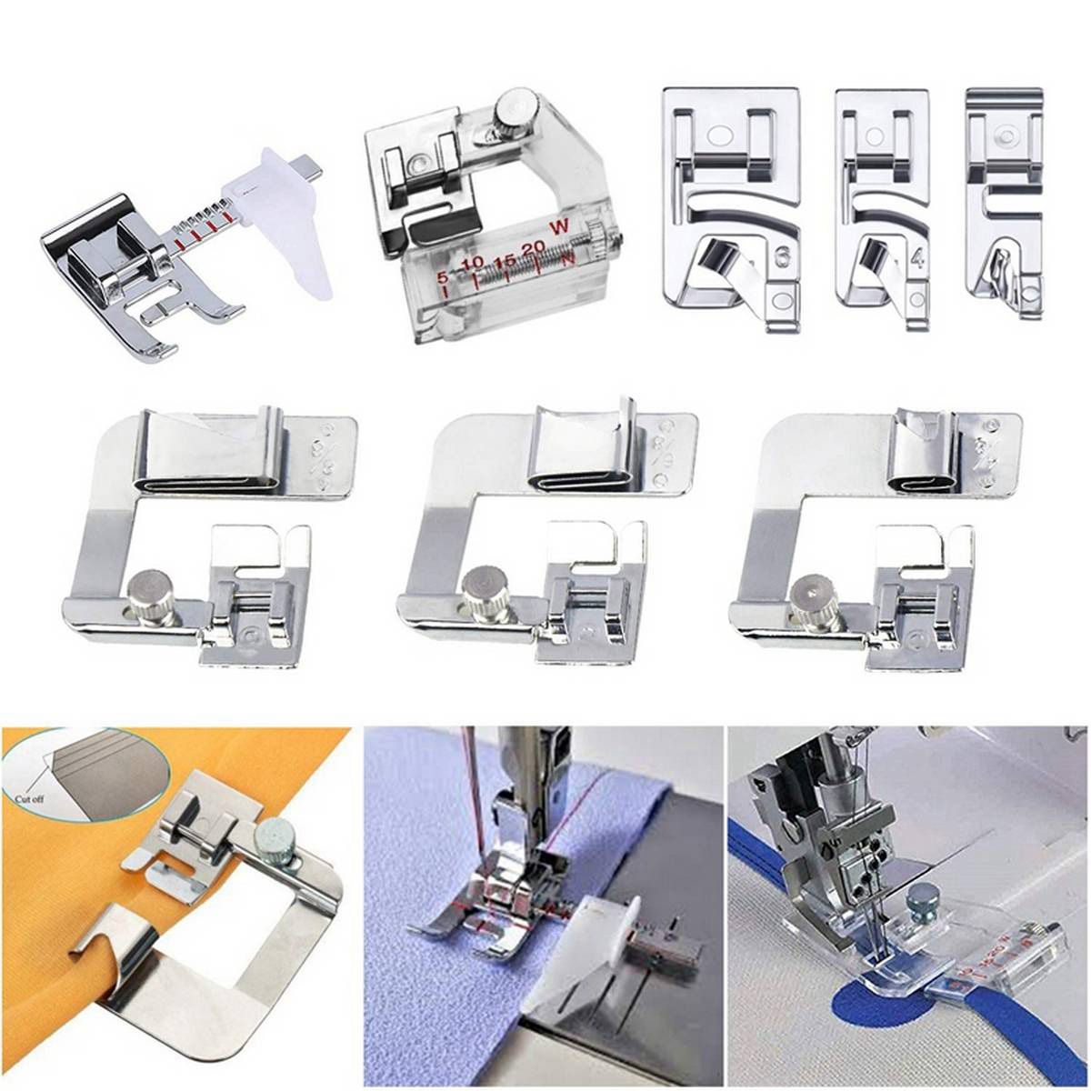 Sewing Machine Feet, 3Pcs Rolled Hem Pressure Foot Set