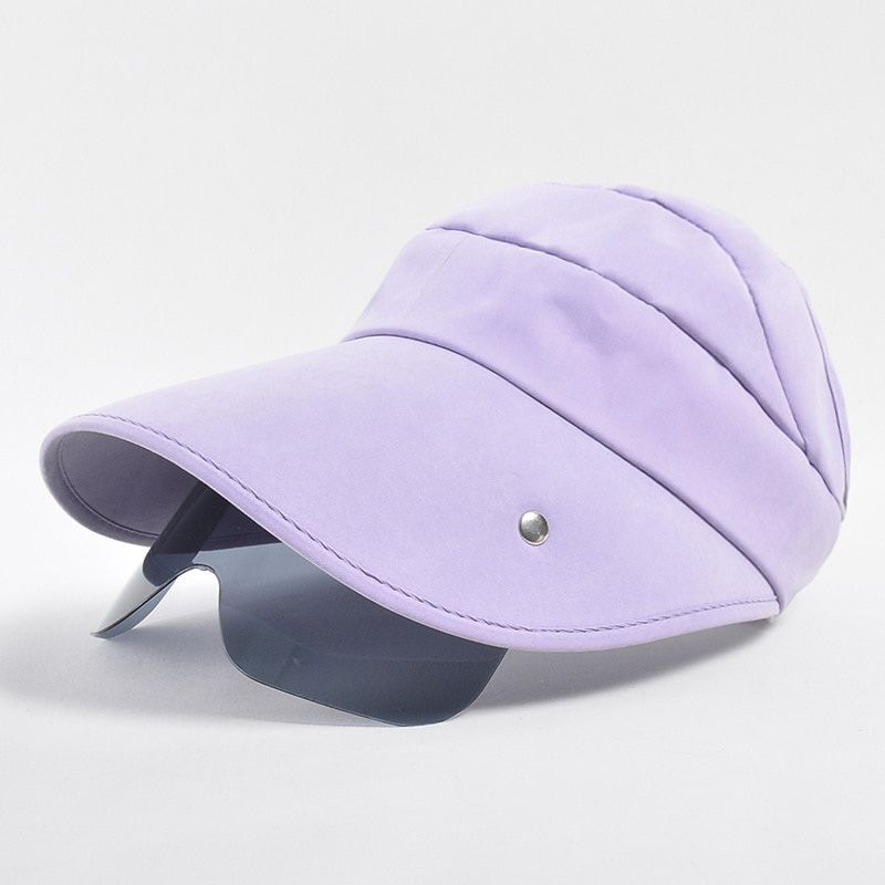K191 Women's Hat Baseball Cap Sunshade Hat Summer Outdoor Big Brim Hat With Lens Sun Visor Ponytail Hat Cycling Windproof