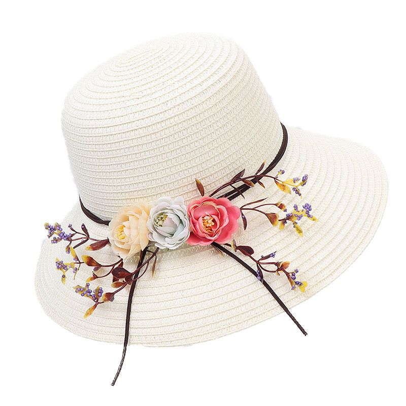 Summer Female Sun Hat Flower Ribbon Panama Beach Hats For Women Chapeu Feminino Sombrero Floppy Straw Hat