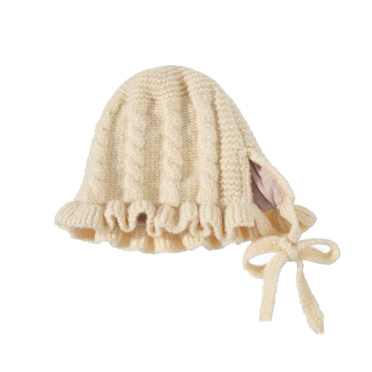 Beanie Cap Pure Color Thick Knitting Baby Hat
