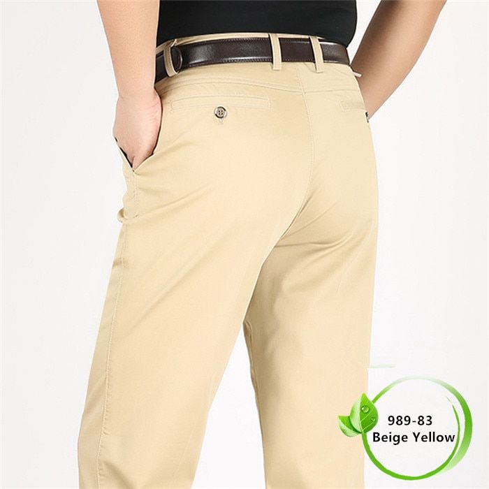 Formal Pants For Men Business Summer Classic Office High Waisted Modal Plus Size 38 40 42 Pure White Straight Thin Male Trousers