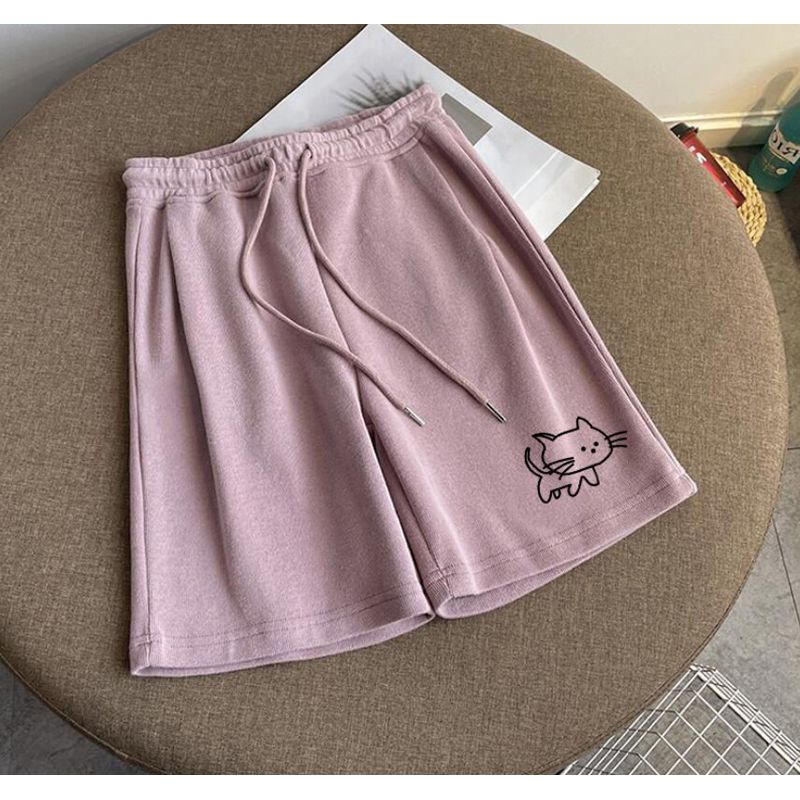 Cotton High Waist Five Point Sports Shorts Female Casual Loose Sweatpants Summer Women Clothing Cycling Shorts