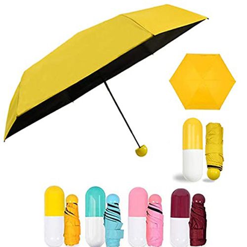 Folding Mini Umbrella with Cute Capsule Case - Multi Colour