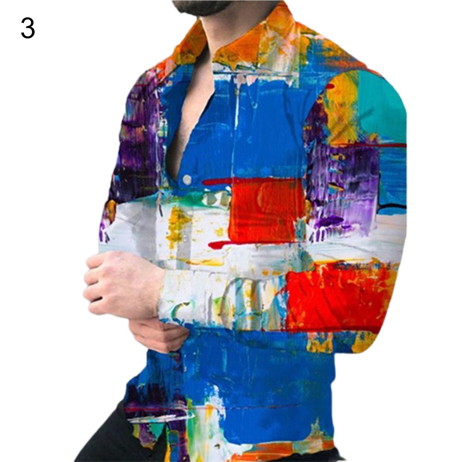 Men Shirt ful Turn-down Collar Formal Tops
