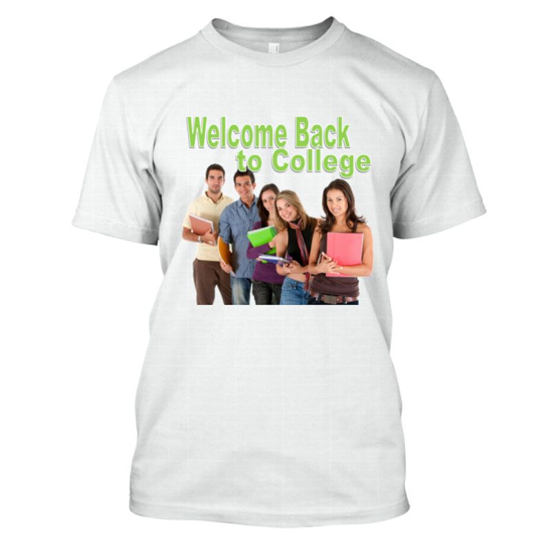 back to college specaile design white coller t shirt